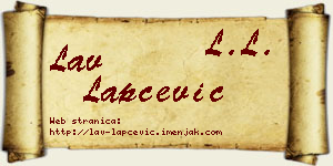 Lav Lapčević vizit kartica
